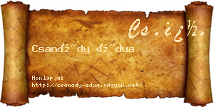Csanády Édua névjegykártya